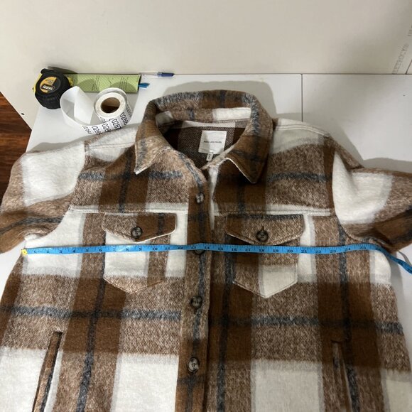 Anthropologie Avec Les Filles Plaid Brown & Cream Shacket Women's Size 3X - Picture 7 of 8
